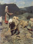 Nikolai Kasatkin Poor People Collecting Coal in an Abandoned Pit china oil painting reproduction